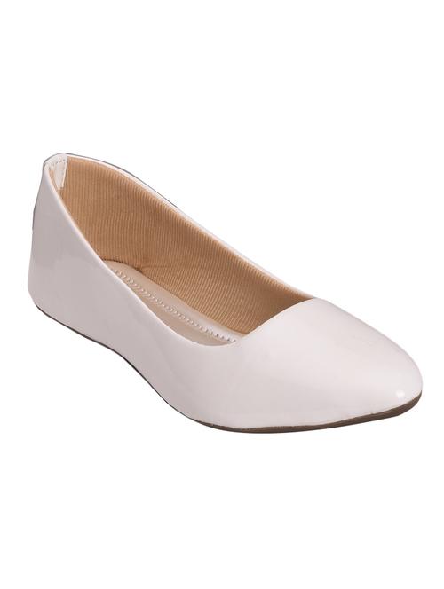 white slip on ballerinas - 15958331 - Standard Image - 1