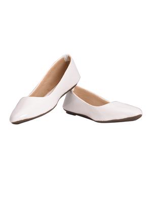 white slip on ballerinas - 15958331 - Standard Image - 3