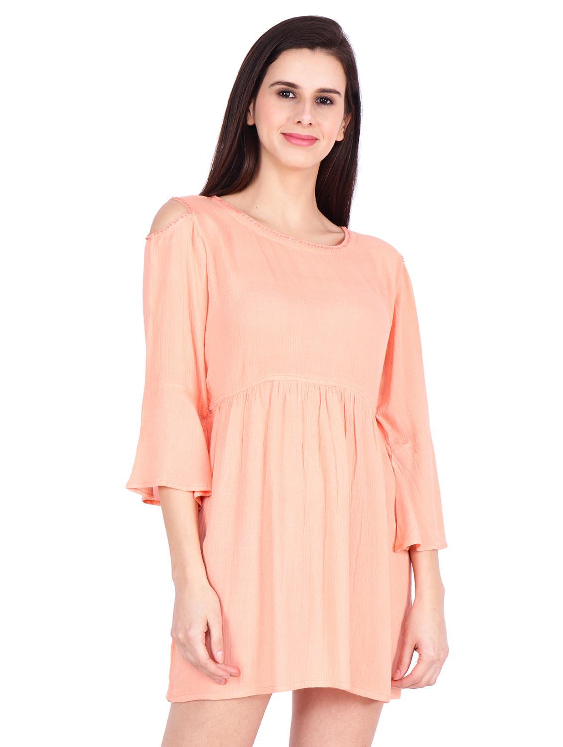 cold shoulder gathered a-line dress - 15958345 - Zoom Image - 1