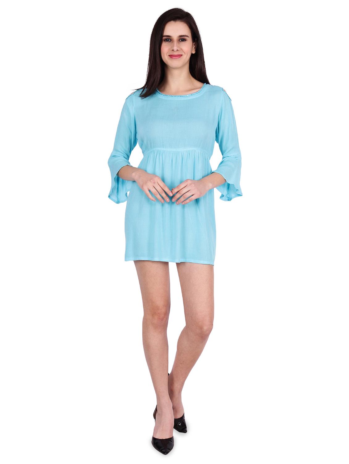 cold shoulder gathered a-line dress - 15958348 - Zoom Image - 4