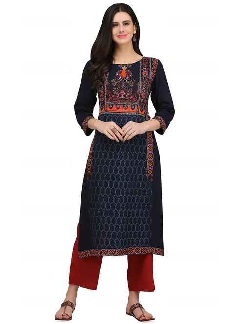 Straight paisley kurta - 15958412 - Standard Image - 1