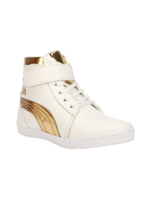 white leatherette lace up sneakers - 15958550 - Standard Image - 1
