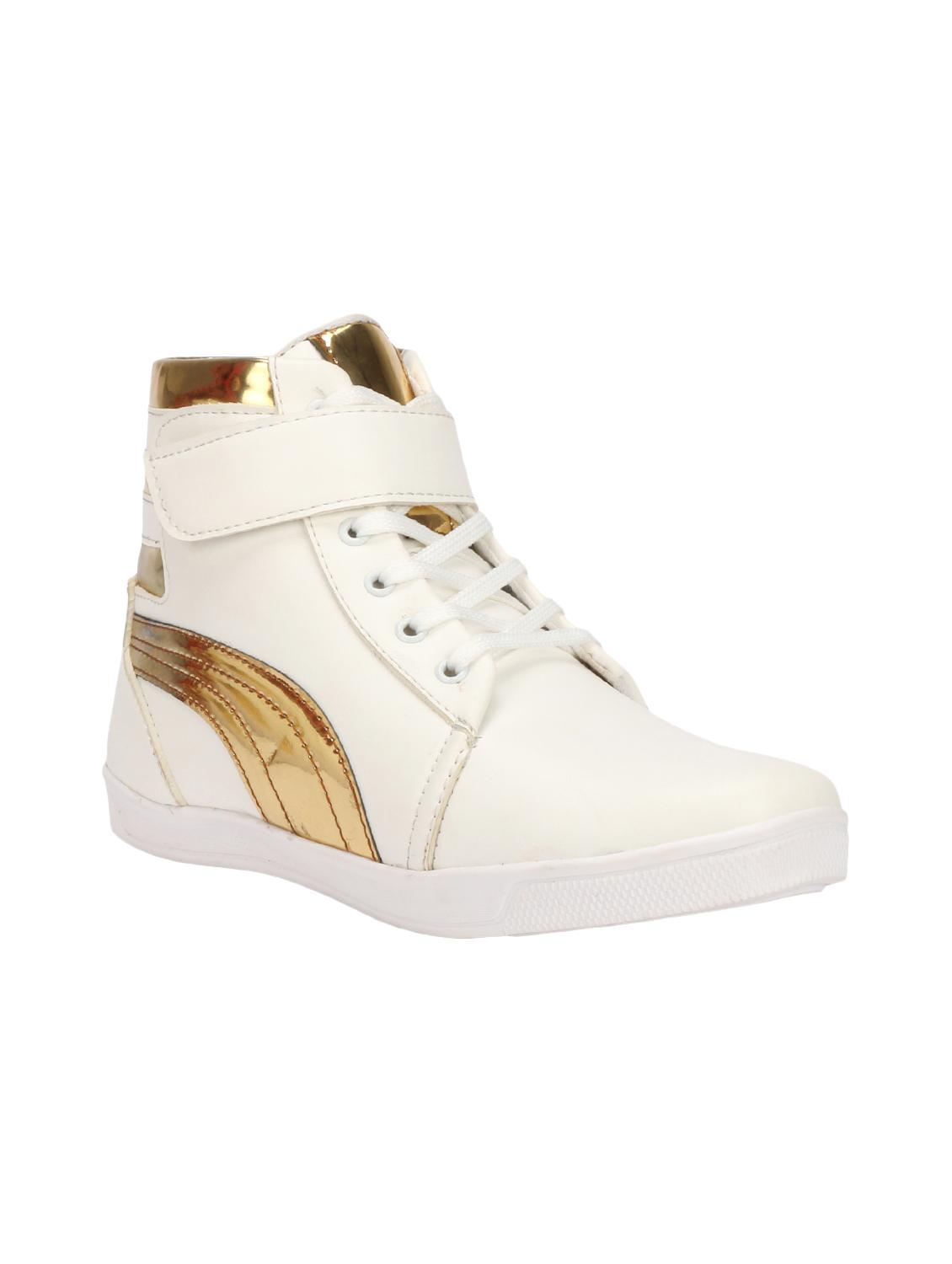 white leatherette lace up sneakers - 15958550 - Zoom Image - 1