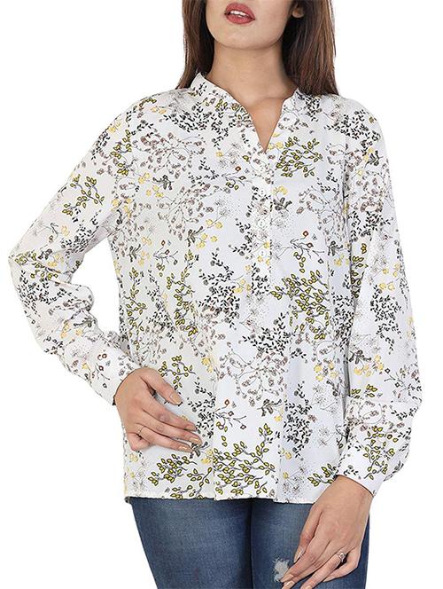 mandarin neck floral tunic - 15958602 - Standard Image - 1