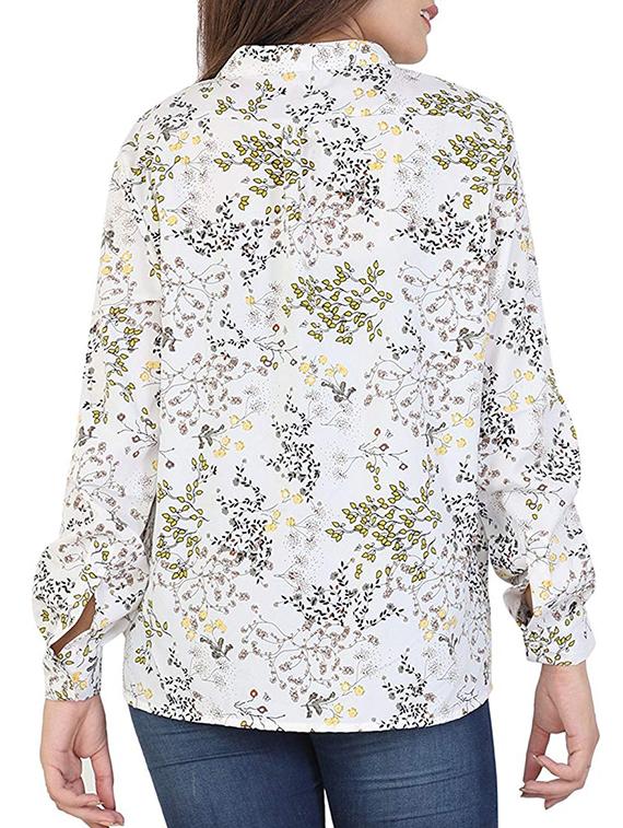 mandarin neck floral tunic - 15958602 - Zoom Image - 2