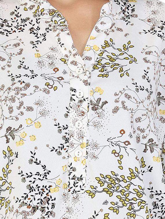 mandarin neck floral tunic - 15958602 - Zoom Image - 3