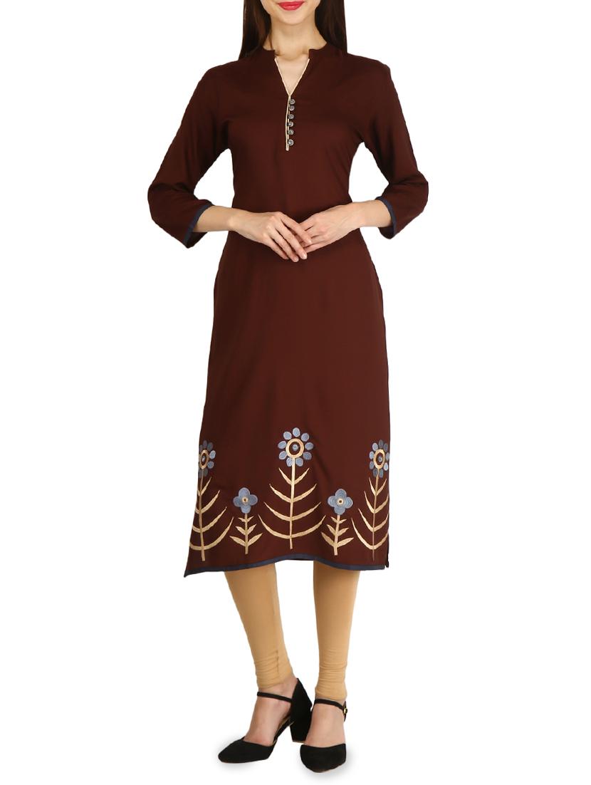 Embroidered straight kurta - 15958617 - Zoom Image - 1