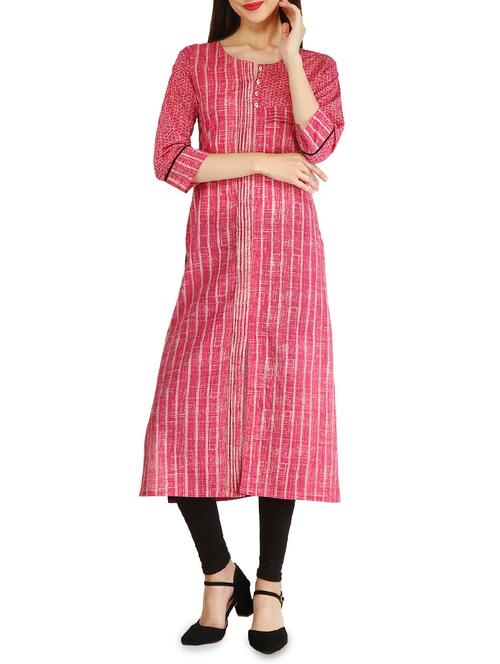 Pintucks straight kurta - 15958627 - Standard Image - 1