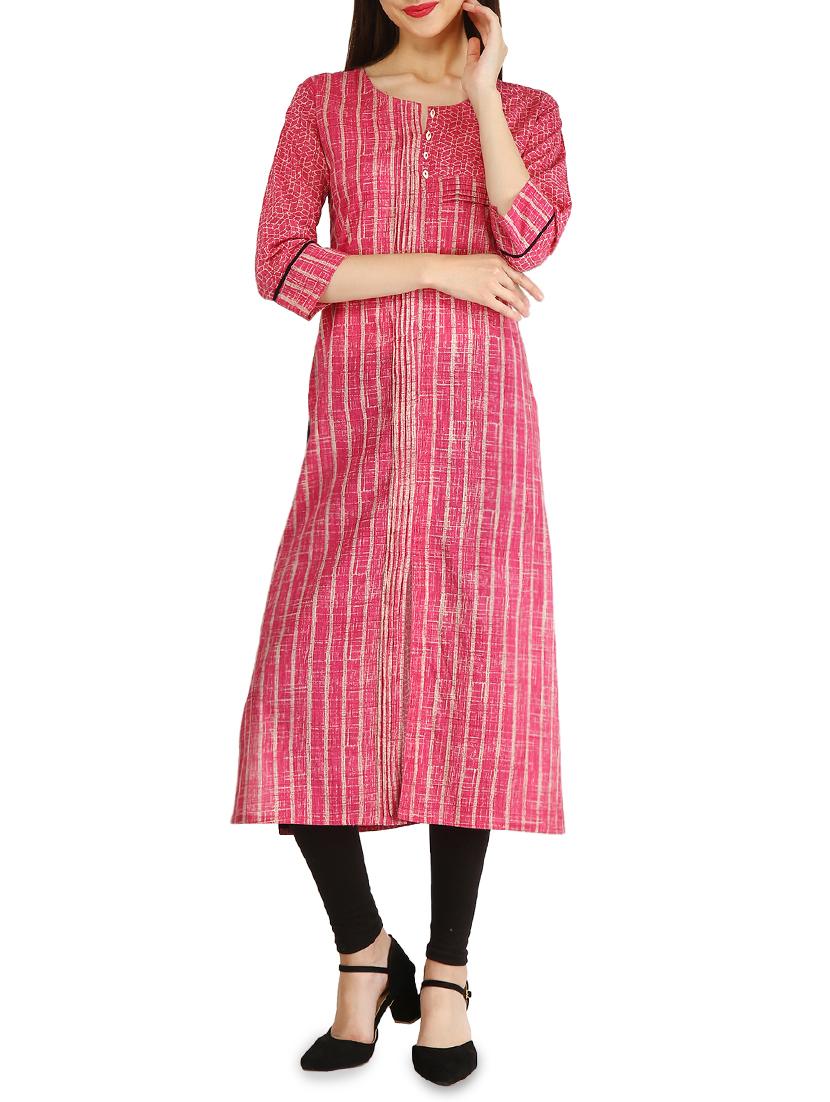 Pintucks straight kurta - 15958627 - Zoom Image - 1