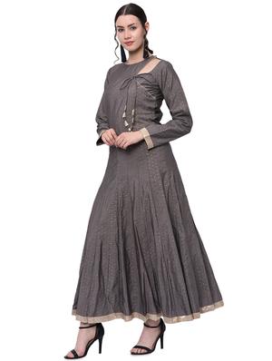 anarkali kurta with drawstring - 15958851 - Standard Image - 2