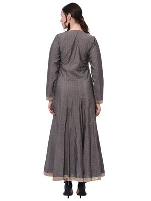 anarkali kurta with drawstring - 15958851 - Standard Image - 3