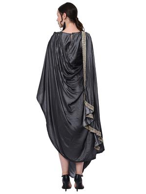 cowl solid lace detail dress - 15958852 - Standard Image - 3