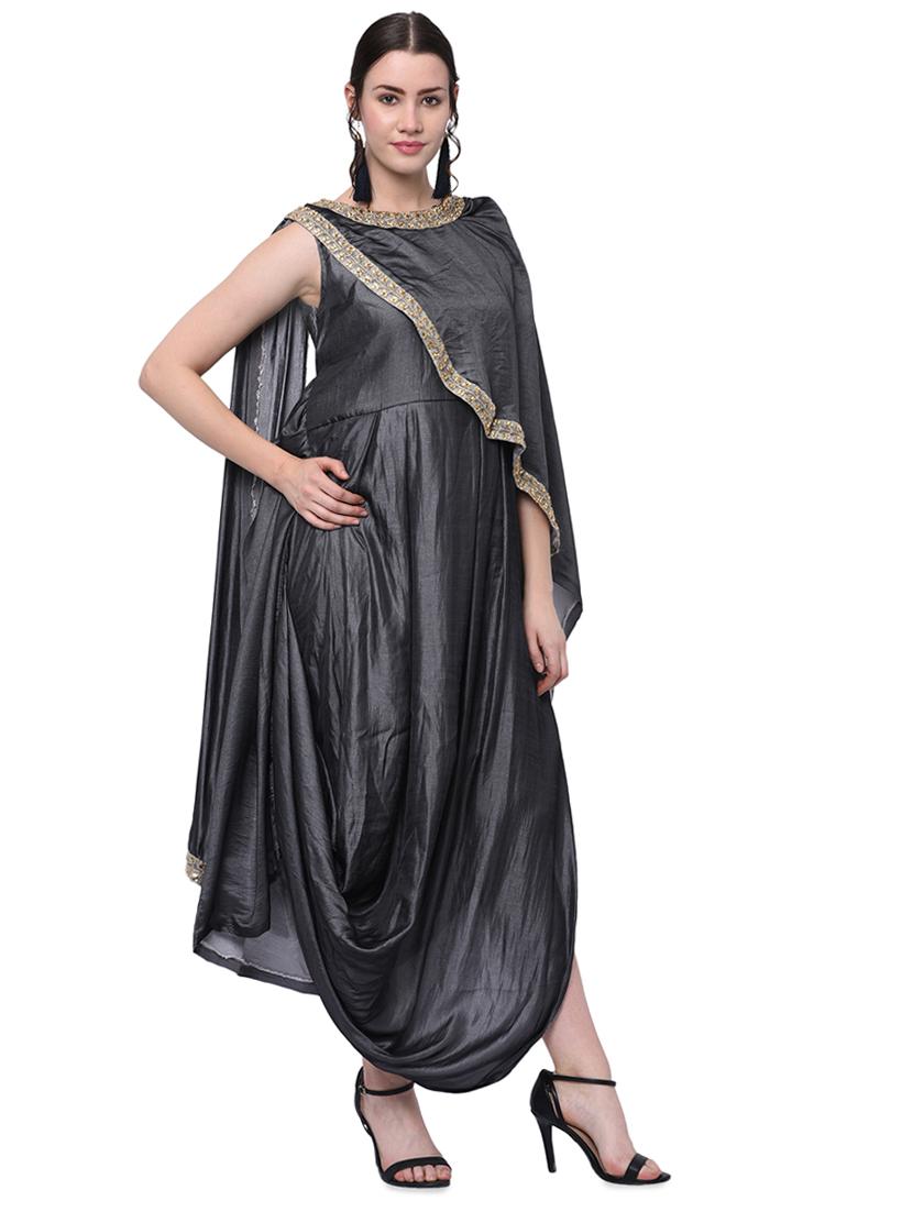cowl solid lace detail dress - 15958852 - Zoom Image - 2