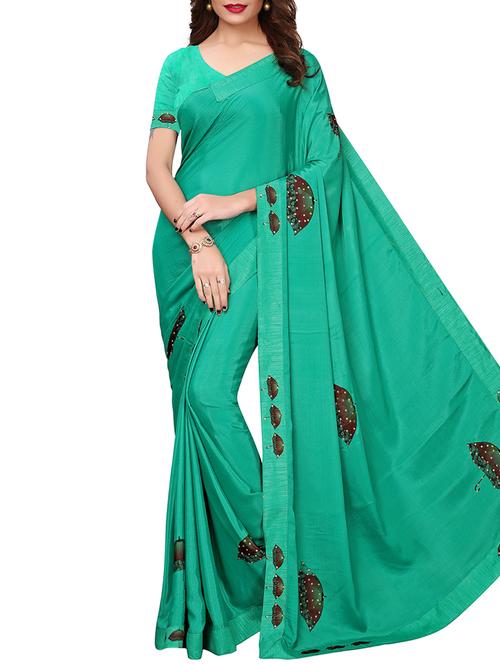 umbrella motif printed saree with blouse - 15958902 - Standard Image - 1