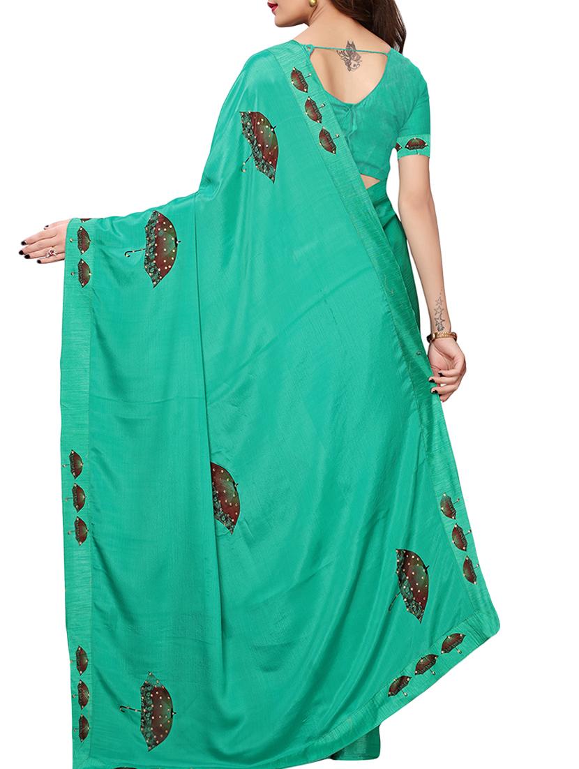 umbrella motif printed saree with blouse - 15958902 - Zoom Image - 2