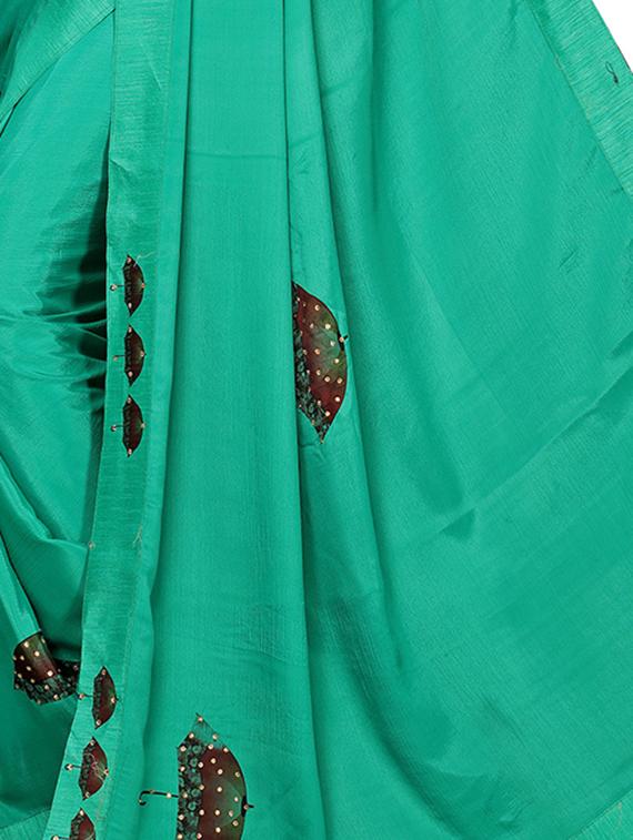 umbrella motif printed saree with blouse - 15958902 - Zoom Image - 4