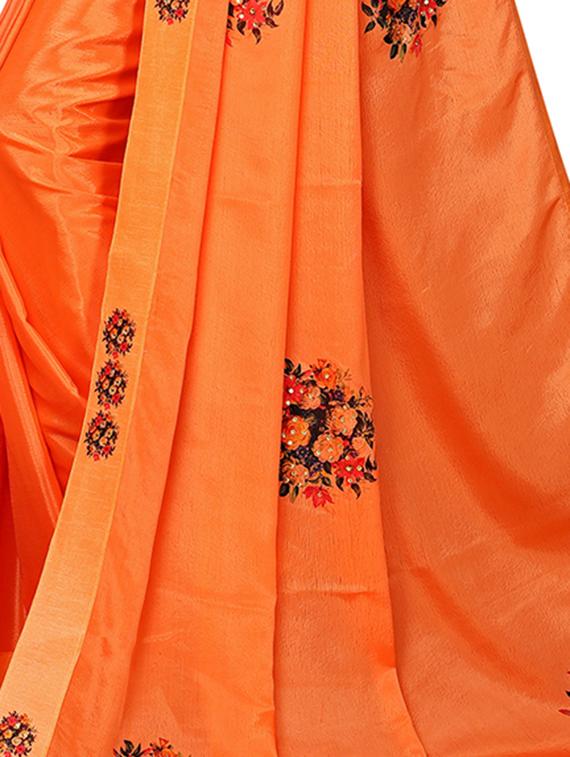 floral printed saree with blouse - 15958903 - Zoom Image - 4