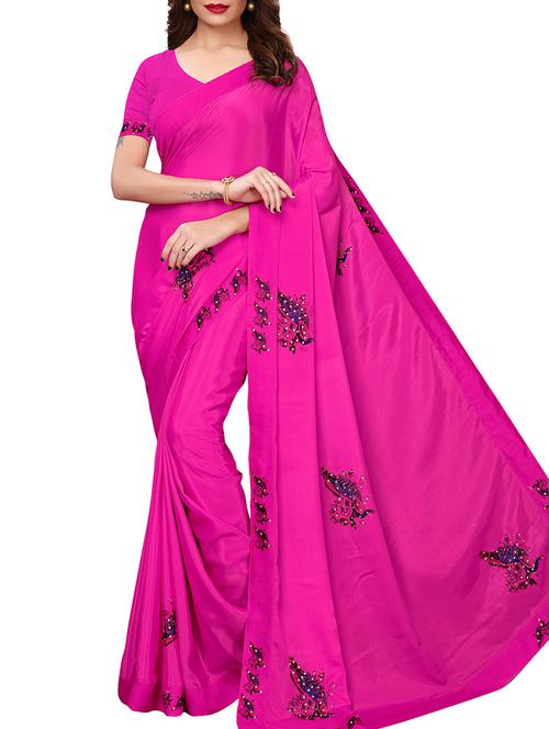 floral printed saree with blouse - 15958904 - Standard Image - 1