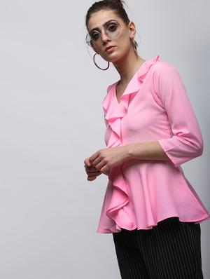 ruffle detail peplum top - 15959298 - Standard Image - 2
