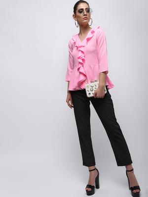ruffle detail peplum top - 15959298 - Standard Image - 4