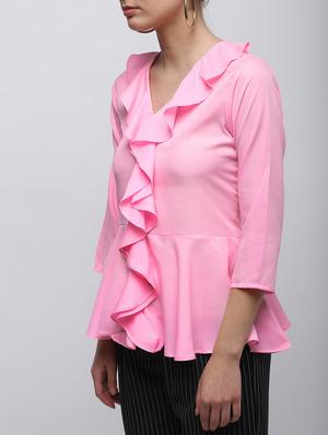 ruffle detail peplum top - 15959298 - Standard Image - 5