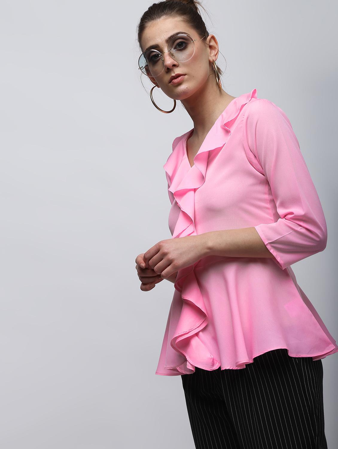 ruffle detail peplum top - 15959298 - Zoom Image - 2