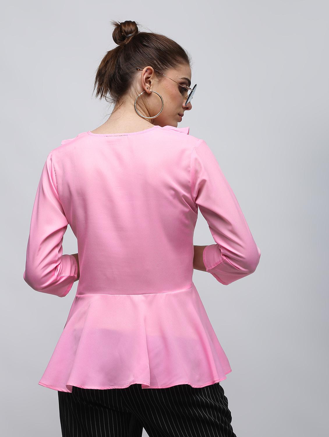 ruffle detail peplum top - 15959298 - Zoom Image - 3