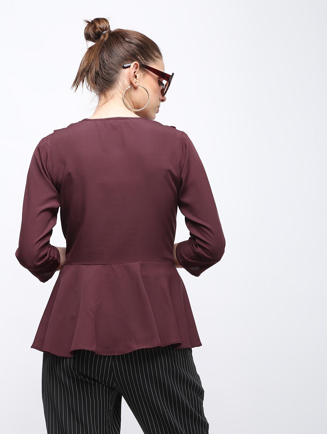 flared hem ruffle top - 15959299 - Zoom Image - 4