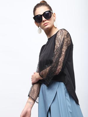 sheer bell sleeved top - 15959300 - Standard Image - 3
