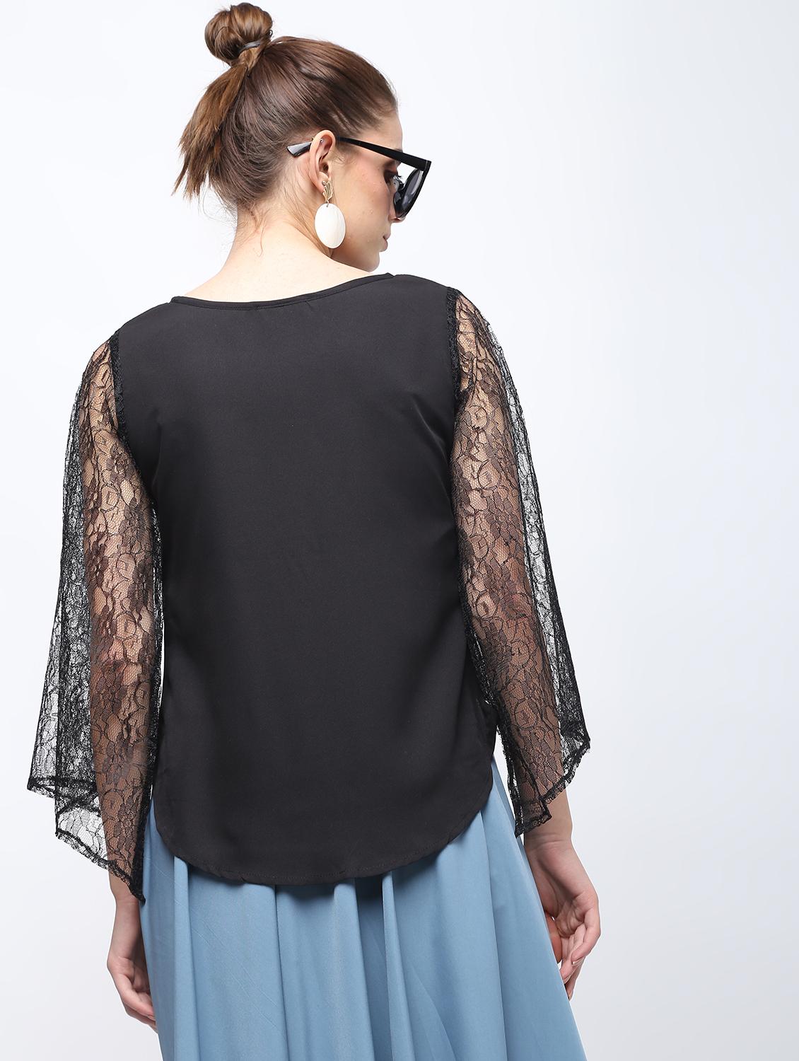 sheer bell sleeved top - 15959300 - Zoom Image - 4