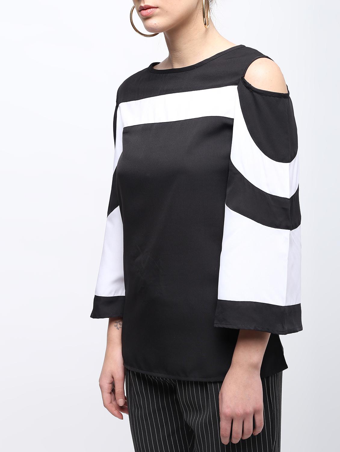 cold shoulder color block top - 15959301 - Zoom Image - 5