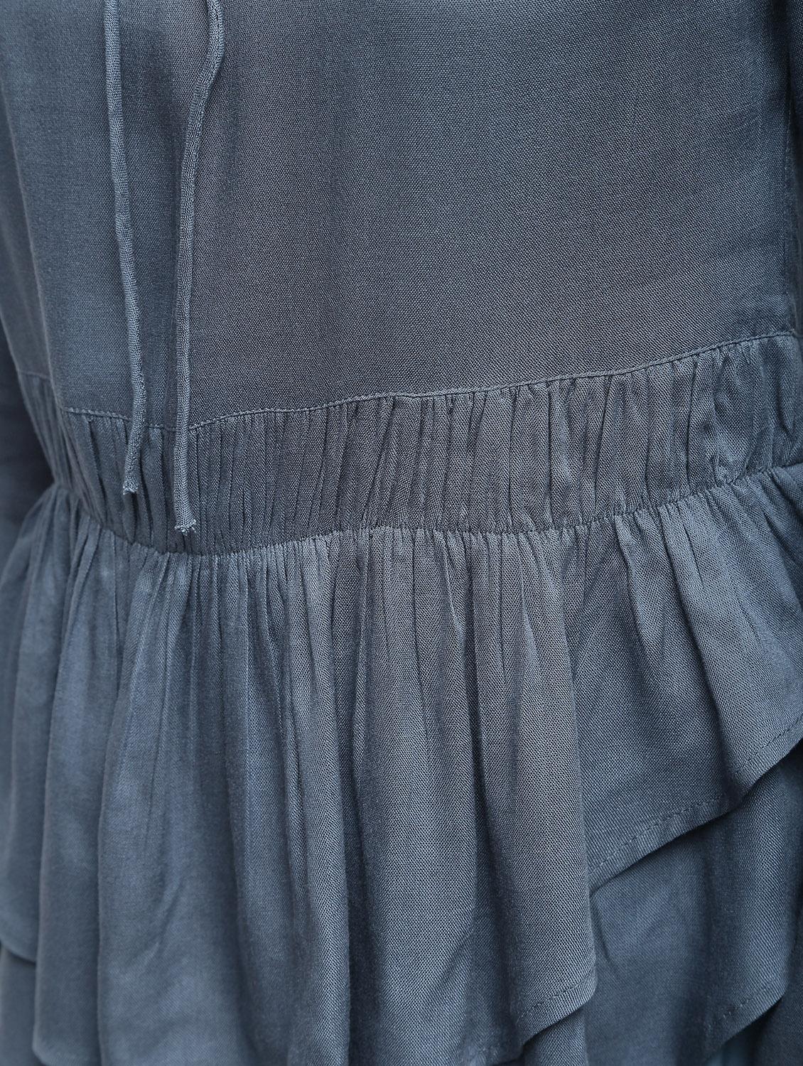 layered tie neck ruffle top - 15959307 - Zoom Image - 6
