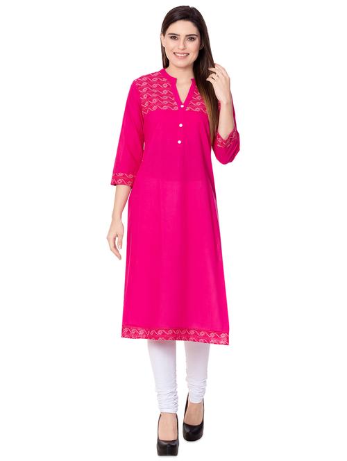 printed yoke design straight kurta - 15959373 - Standard Image - 1