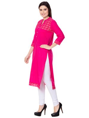 printed yoke design straight kurta - 15959373 - Standard Image - 2