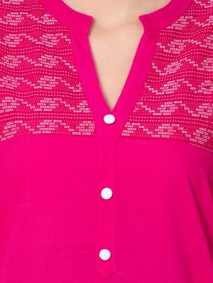 printed yoke design straight kurta - 15959373 - Standard Image - 4