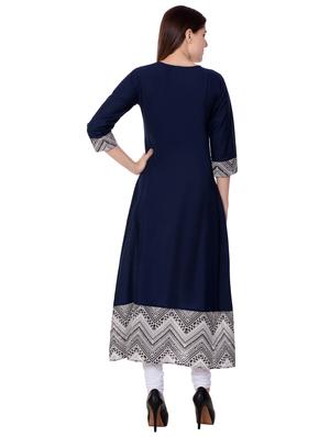 printed a-line kurta - 15959377 - Standard Image - 3