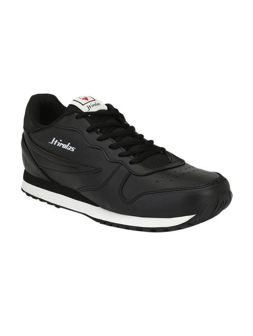 black leatherette sport shoes - 15960602 - Standard Image - 1