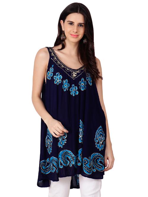 embroidered high low tunic - 15961267 - Standard Image - 1