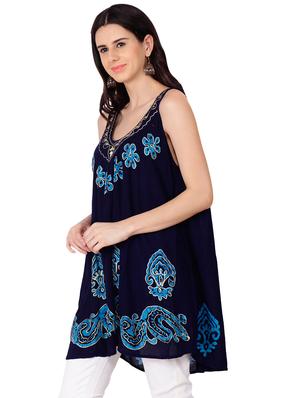 embroidered high low tunic - 15961267 - Standard Image - 2