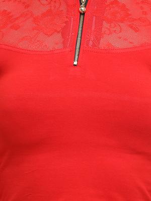 net yoke solid blouse - 15961649 - Standard Image - 4