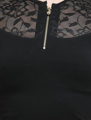 net yoke solid blouse - 15961650 - Standard Image - 4