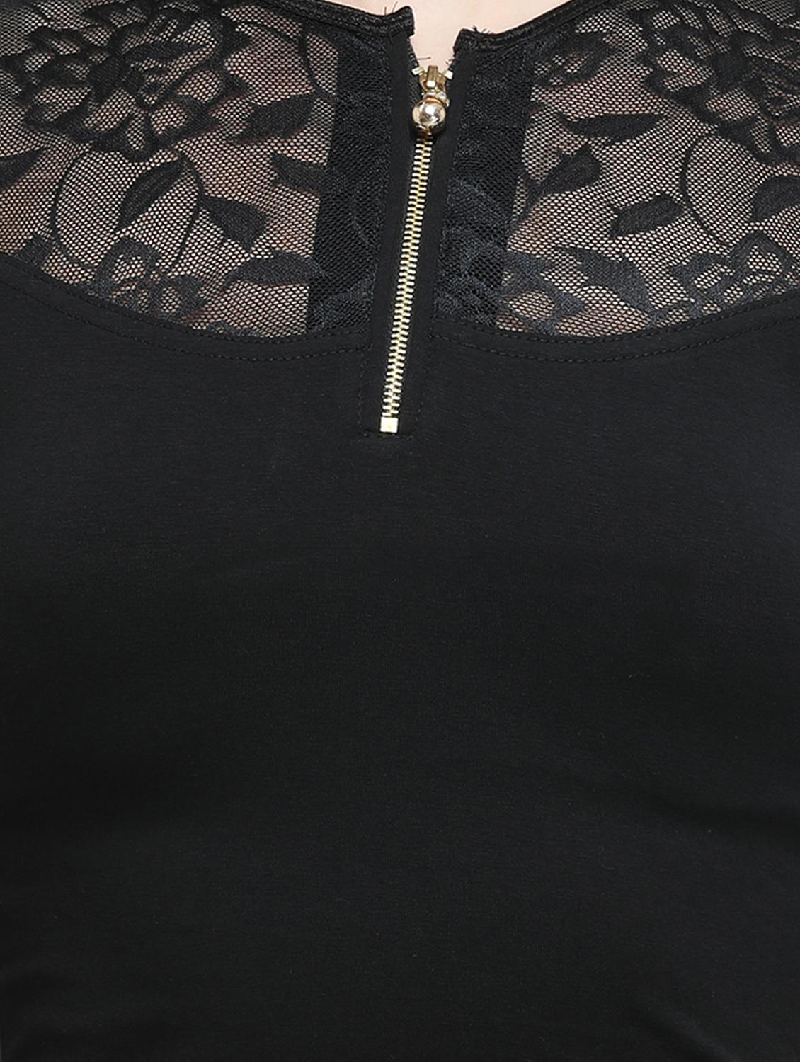 net yoke solid blouse - 15961650 - Zoom Image - 4