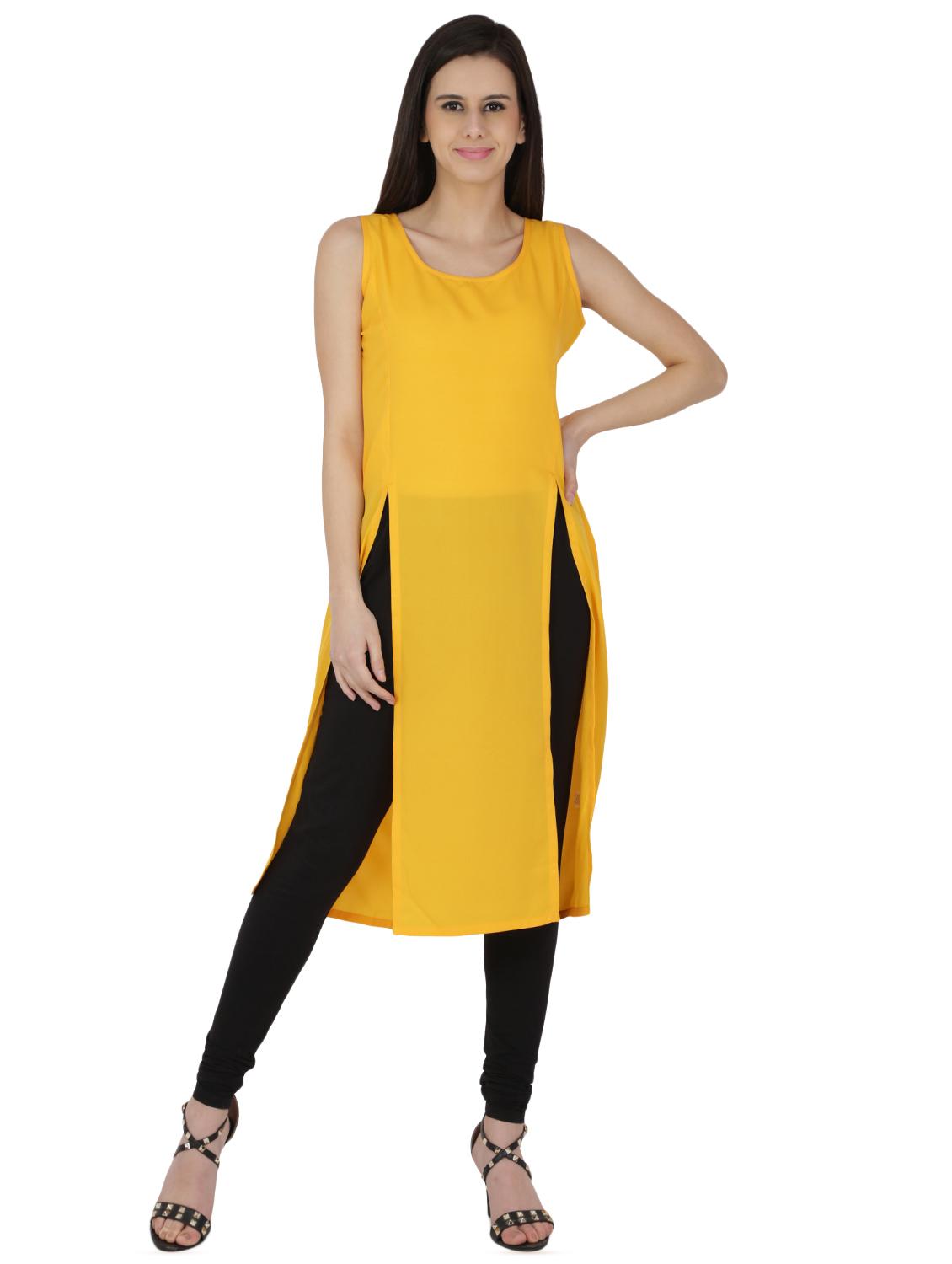 double slit straight kurta - 15961844 - Zoom Image - 1