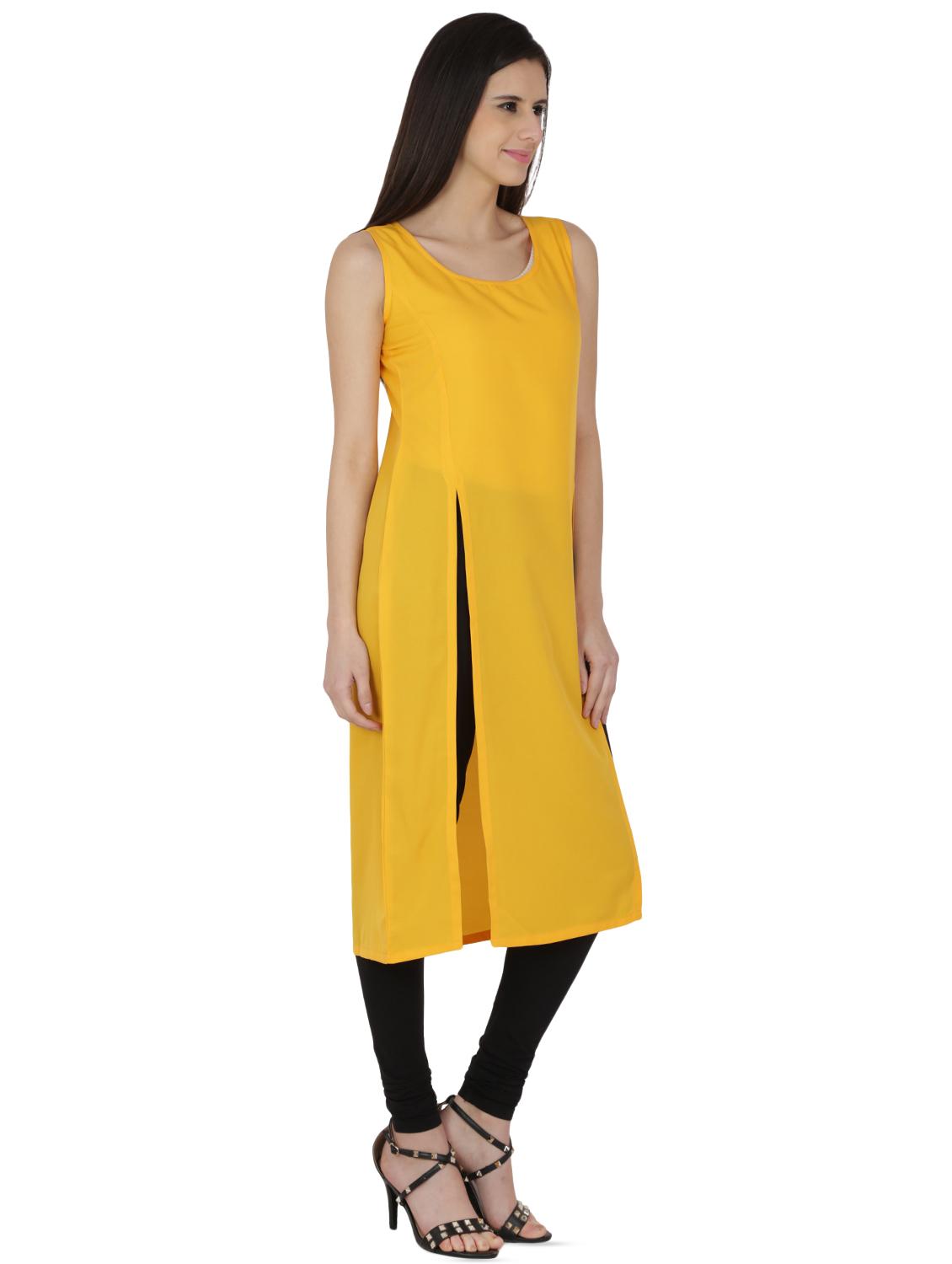 double slit straight kurta - 15961844 - Zoom Image - 2