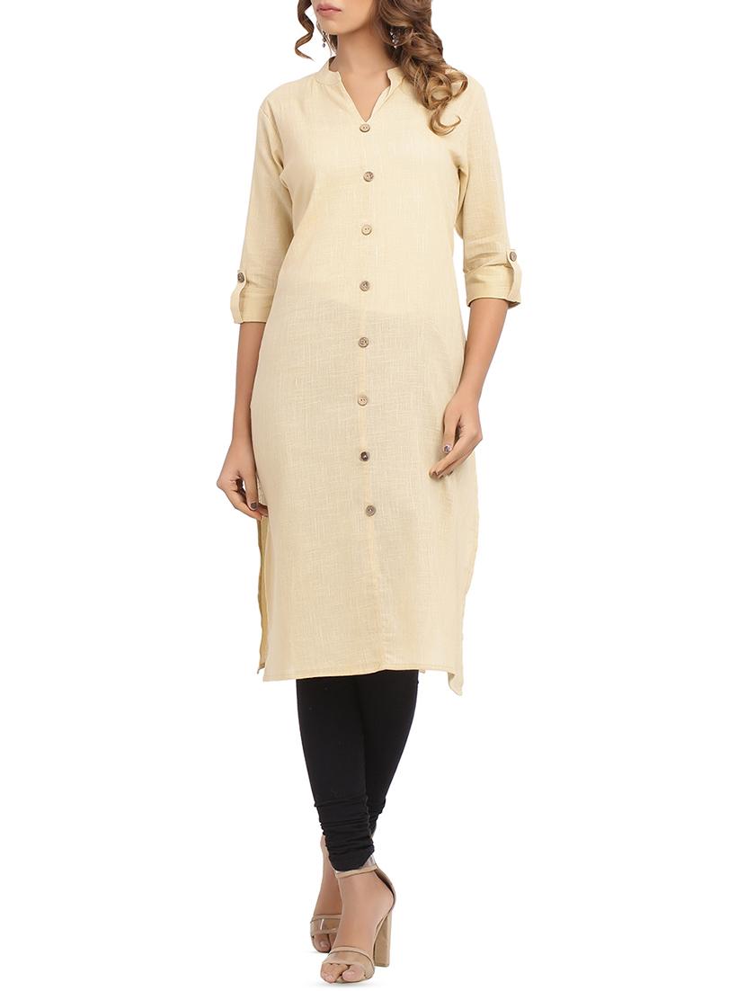 solid straight kurta - 15961849 - Zoom Image - 1