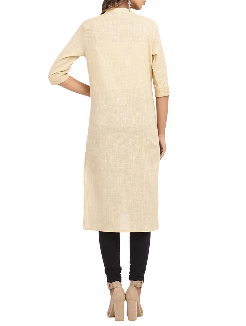 solid straight kurta - 15961849 - Zoom Image - 3