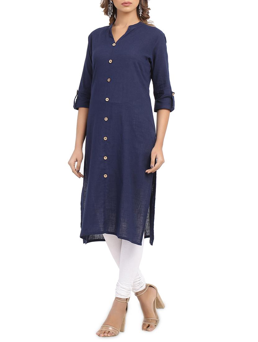 solid straight kurta - 15961852 - Zoom Image - 2