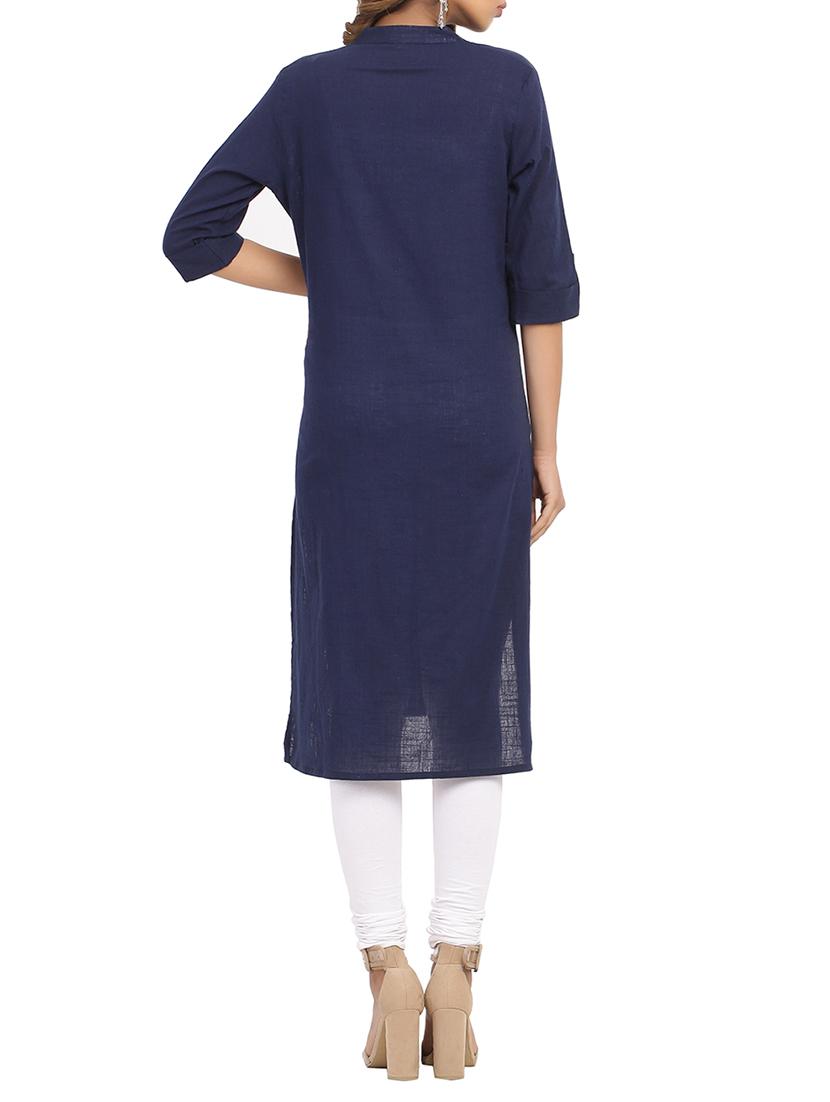 solid straight kurta - 15961852 - Zoom Image - 3