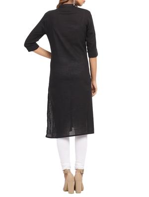 solid straight kurta - 15961853 - Standard Image - 3