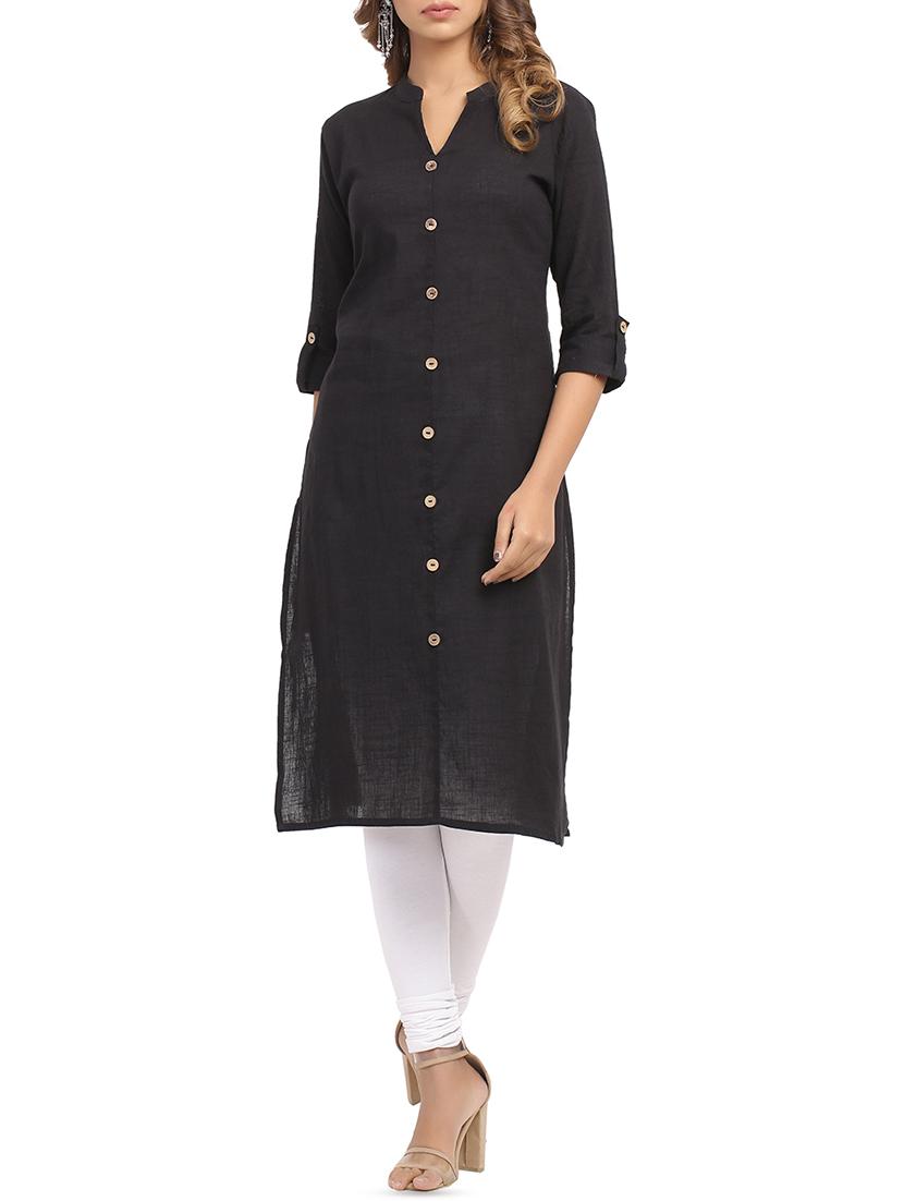 solid straight kurta - 15961853 - Zoom Image - 1